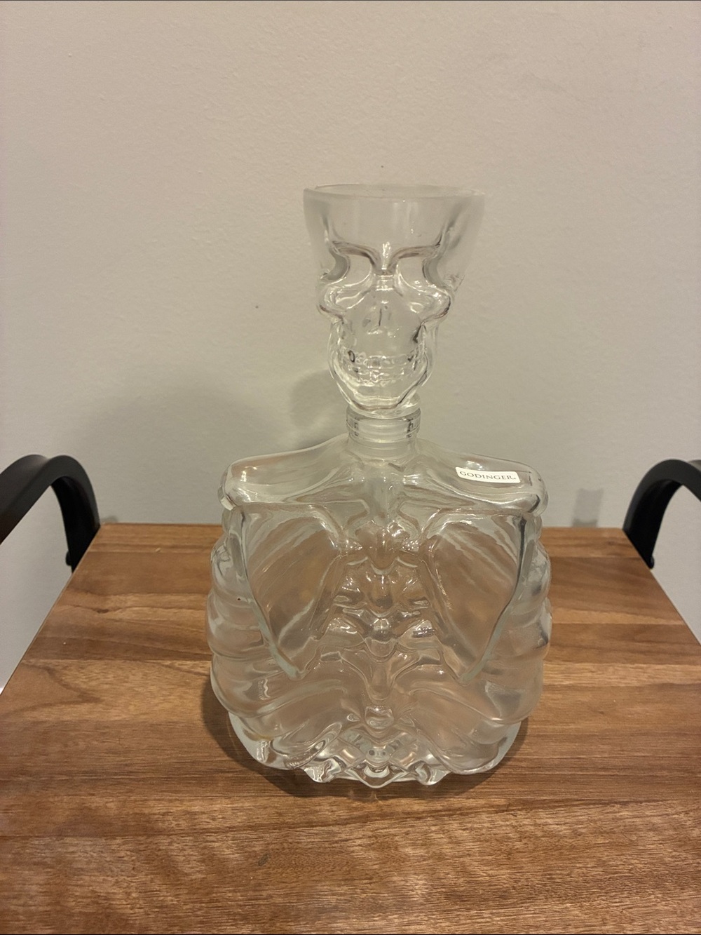 Godinger Clear Skull & Ribcage Glass Decanter